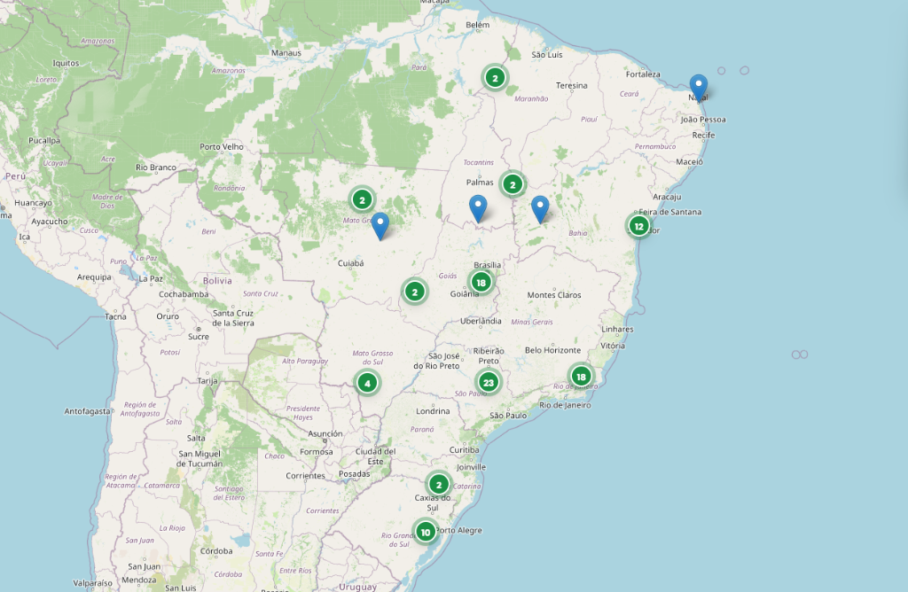 Mapa de Imóveis no Brasil